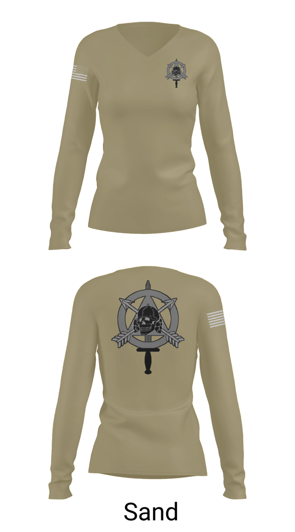 Womens Long Sleeve Vneck Shirt, ODB 740, Army, Teamtime, Team time, sublimation, custom sports apparel, team uniforms, spirit wear, spiritwear, sports uniforms, custom shirts, team store, custom team store, fundraiser sports, apparel fundraiser