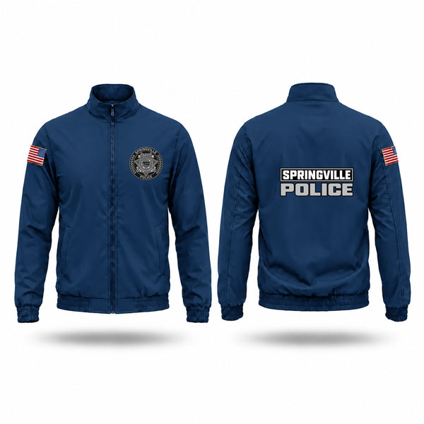 Windbreaker, Springville Police, Police, Teamtime, Team time, sublimation, custom sports apparel, team uniforms, spirit wear, spiritwear, sports uniforms, custom shirts, team store, custom team store, fundraiser sports, apparel fundraiser