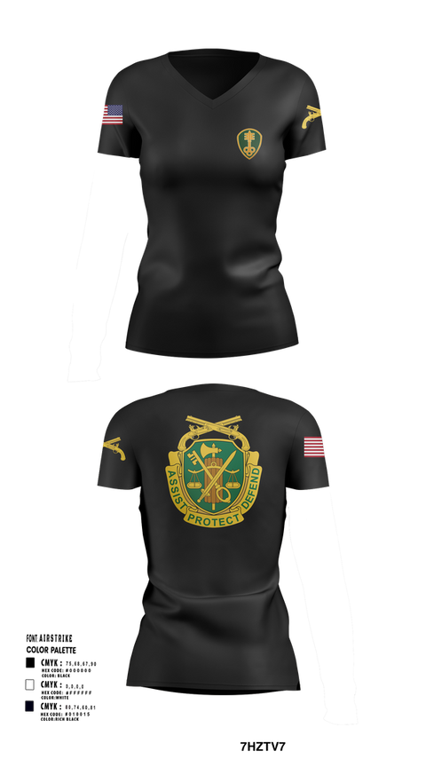 Womens Short Sleeve Vneck Shirt, 785th Military Police Battalion, , Teamtime, Team time, sublimation, custom sports apparel, team uniforms, spirit wear, spiritwear, sports uniforms, custom shirts, team store, custom team store, fundraiser sports, apparel fundraiser