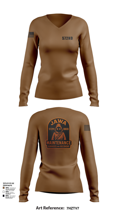 572nd 81334330 Women's Long Sleeve V-neck Shirt - 101