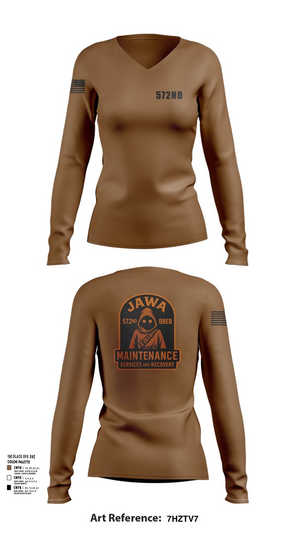 Womens Long Sleeve Vneck Shirt, 572nd, , Teamtime, Team time, sublimation, custom sports apparel, team uniforms, spirit wear, spiritwear, sports uniforms, custom shirts, team store, custom team store, fundraiser sports, apparel fundraiser