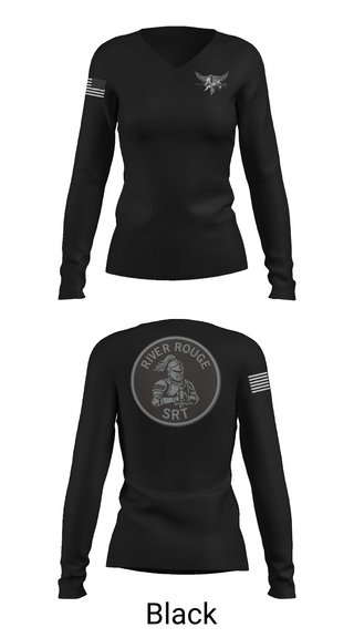 Womens Long Sleeve Vneck Shirt, River Rouge Police Special Response Team, Police, Teamtime, Team time, sublimation, custom sports apparel, team uniforms, spirit wear, spiritwear, sports uniforms, custom shirts, team store, custom team store, fundraiser sports, apparel fundraiser