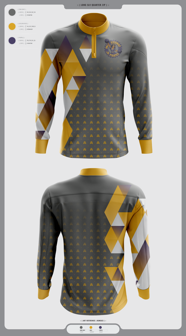 Quarter Zip Jacket, Pac Hwy Lady Jr Pirates, Cheer, Teamtime, Team time, sublimation, custom sports apparel, team uniforms, spirit wear, spiritwear, sports uniforms, custom shirts, team store, custom team store, fundraiser sports, apparel fundraiser