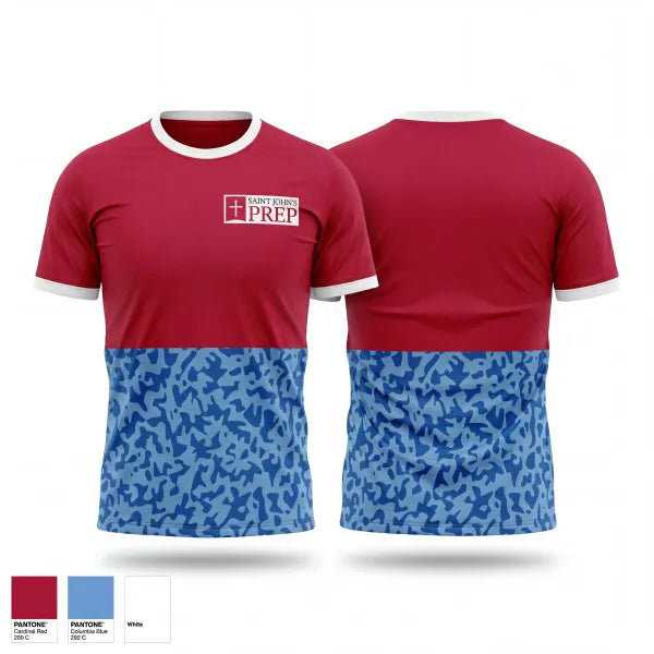 Short Sleeve Performance Shirt, Saint John's Preparatory School Track & Field, Track & Field, Teamtime, Team time, sublimation, custom sports apparel, team uniforms, spirit wear, spiritwear, sports uniforms, custom shirts, team store, custom team store, fundraiser sports, apparel fundraiser