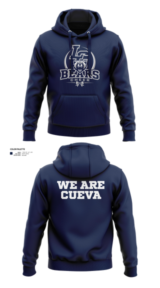Hoodie, La Cueva Bears, Cheer, Teamtime, Team time, sublimation, custom sports apparel, team uniforms, spirit wear, spiritwear, sports uniforms, custom shirts, team store, custom team store, fundraiser sports, apparel fundraiser