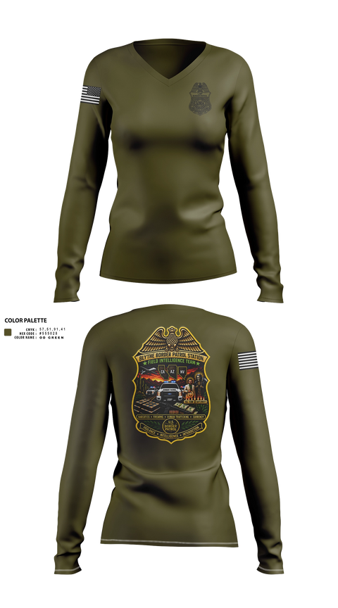 Womens Long Sleeve Vneck Shirt, Field intelligence team, Police, Teamtime, Team time, sublimation, custom sports apparel, team uniforms, spirit wear, spiritwear, sports uniforms, custom shirts, team store, custom team store, fundraiser sports, apparel fundraiser