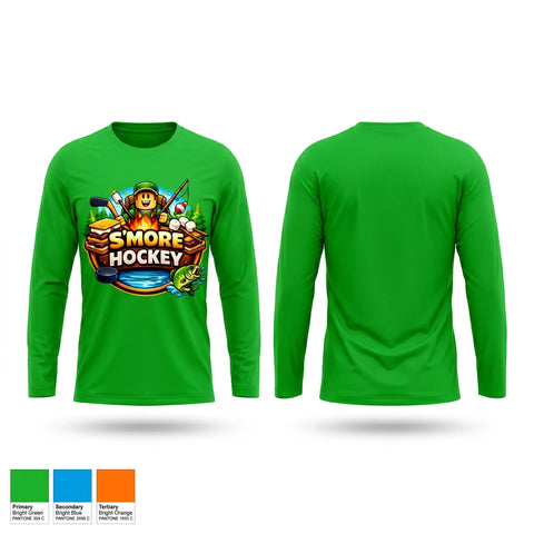 Long Sleeve Performance Shirt, S’More Hockey, Ice Hockey, Teamtime, Team time, sublimation, custom sports apparel, team uniforms, spirit wear, spiritwear, sports uniforms, custom shirts, team store, custom team store, fundraiser sports, apparel fundraiser