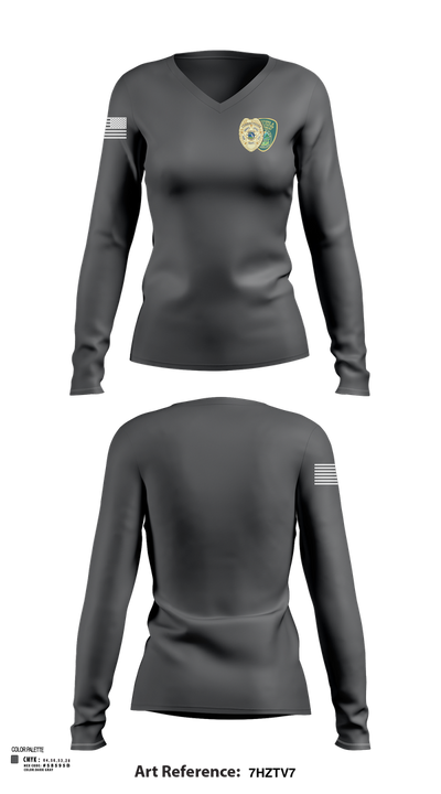 Corrections 37001548 Women's Long Sleeve V-neck Shirt - 103