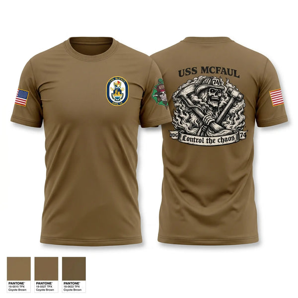 Old School Cotton Feel Shirt, USS MCFAUL DDG 74, Navy, Teamtime, Team time, sublimation, custom sports apparel, team uniforms, spirit wear, spiritwear, sports uniforms, custom shirts, team store, custom team store, fundraiser sports, apparel fundraiser