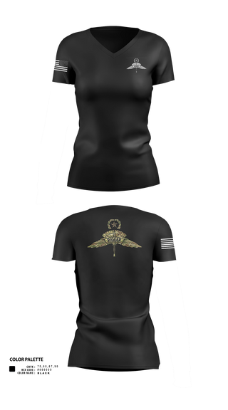 Womens Short Sleeve Vneck Shirt, Military Free fall school, Army, Teamtime, Team time, sublimation, custom sports apparel, team uniforms, spirit wear, spiritwear, sports uniforms, custom shirts, team store, custom team store, fundraiser sports, apparel fundraiser