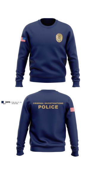 Crew Neck Sweatshirt, Criminal Investigations, Police, Teamtime, Team time, sublimation, custom sports apparel, team uniforms, spirit wear, spiritwear, sports uniforms, custom shirts, team store, custom team store, fundraiser sports, apparel fundraiser