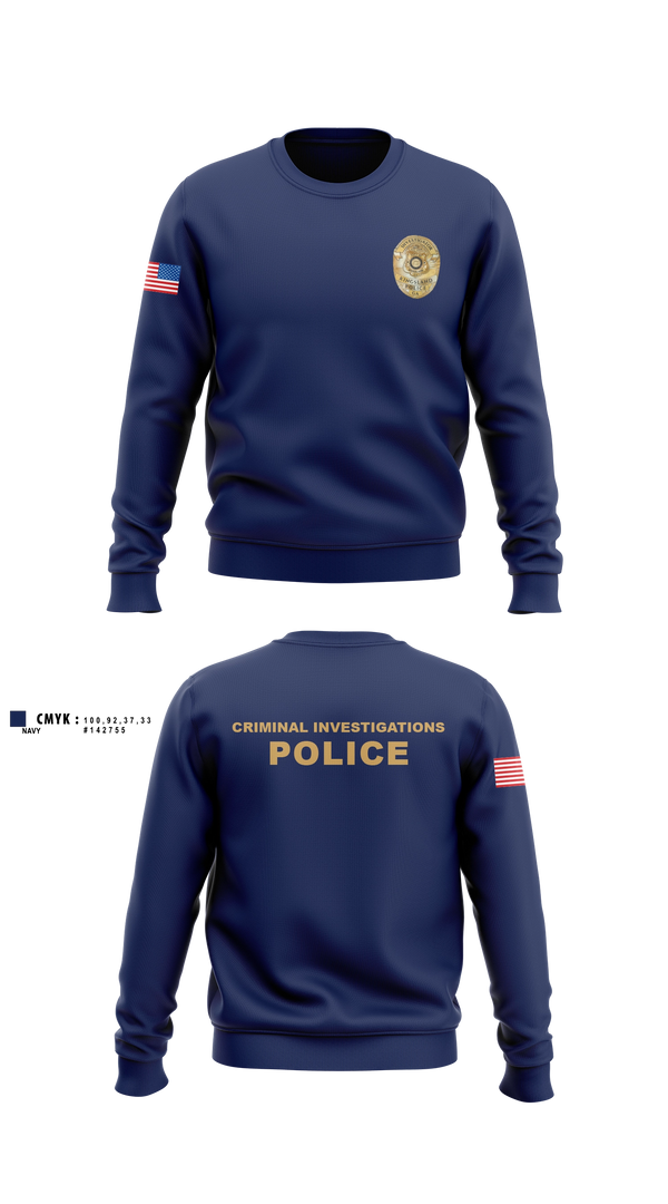 Crew Neck Sweatshirt, Criminal Investigations, Police, Teamtime, Team time, sublimation, custom sports apparel, team uniforms, spirit wear, spiritwear, sports uniforms, custom shirts, team store, custom team store, fundraiser sports, apparel fundraiser