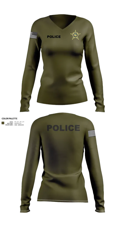 St. Joseph County Police Department 17172359 Women's Long Sleeve V-neck Shirt - 82