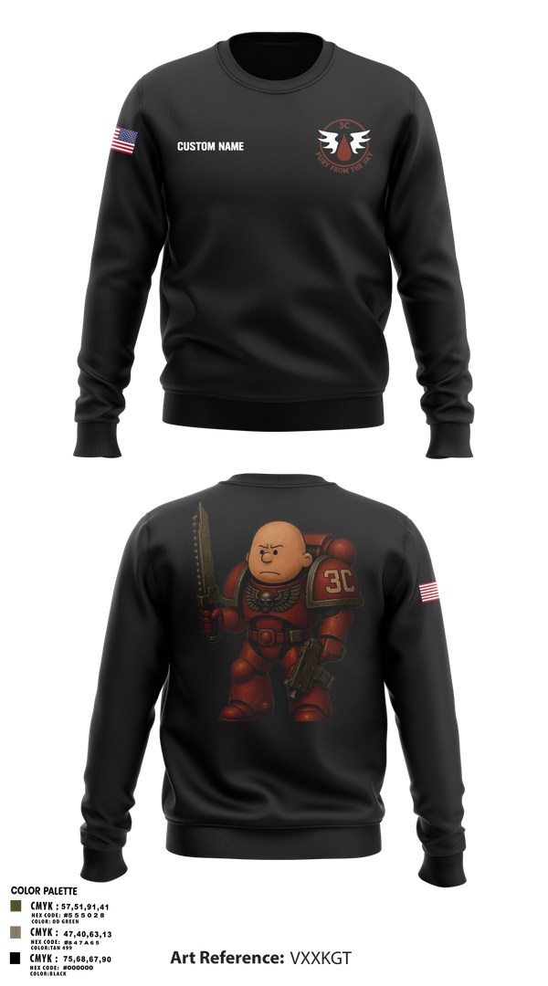 Crew Neck Sweatshirt, CCo, 1-508PIR (OG), Army, Teamtime, Team time, sublimation, custom sports apparel, team uniforms, spirit wear, spiritwear, sports uniforms, custom shirts, team store, custom team store, fundraiser sports, apparel fundraiser