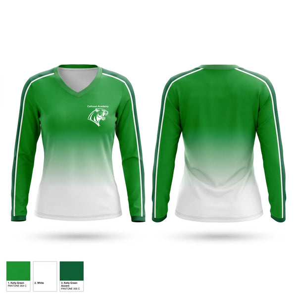 Womens Long Sleeve Vneck Shirt, Calhoun Academy, Women's Basketball, Teamtime, Team time, sublimation, custom sports apparel, team uniforms, spirit wear, spiritwear, sports uniforms, custom shirts, team store, custom team store, fundraiser sports, apparel fundraiser