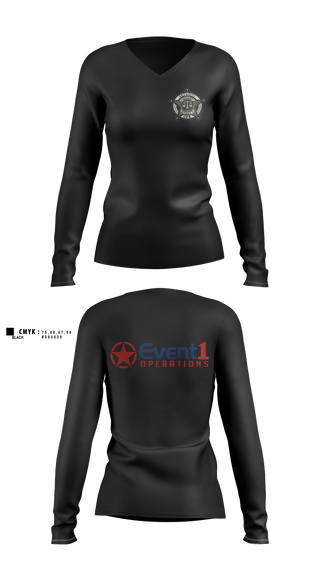 Womens Long Sleeve Vneck Shirt, Event 1 Operations, , Teamtime, Team time, sublimation, custom sports apparel, team uniforms, spirit wear, spiritwear, sports uniforms, custom shirts, team store, custom team store, fundraiser sports, apparel fundraiser