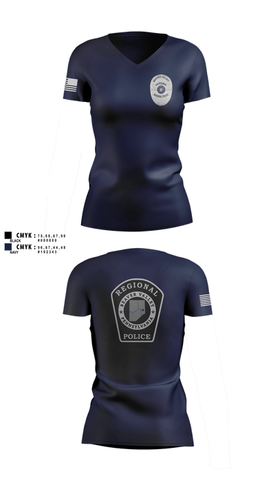 Beaver Valley Regional Police Department  Women's Short Sleeve V-neck Shirt - 3