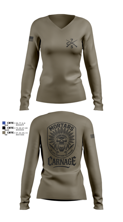 Carnage 79980273 Women's Long Sleeve V-neck Shirt - 4