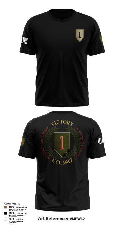 1st infantry division 88621490 Old School Cotton Feel Shirt - 3