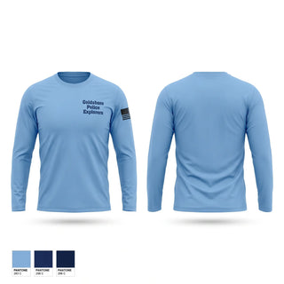 Long Sleeve Performance Shirt, Goldsboro Police Explorers, Police, Teamtime, Team time, sublimation, custom sports apparel, team uniforms, spirit wear, spiritwear, sports uniforms, custom shirts, team store, custom team store, fundraiser sports, apparel fundraiser