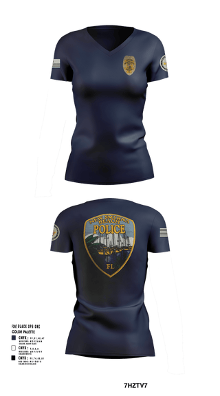Womens Short Sleeve Vneck Shirt, New Smyrna Beach PD, Police, Teamtime, Team time, sublimation, custom sports apparel, team uniforms, spirit wear, spiritwear, sports uniforms, custom shirts, team store, custom team store, fundraiser sports, apparel fundraiser