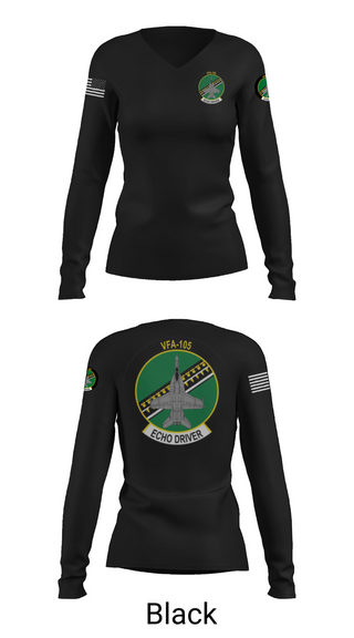 Womens Long Sleeve Vneck Shirt, VFA-105, , Teamtime, Team time, sublimation, custom sports apparel, team uniforms, spirit wear, spiritwear, sports uniforms, custom shirts, team store, custom team store, fundraiser sports, apparel fundraiser