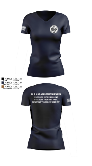 Womens Short Sleeve Vneck Shirt, Joint Base San Antonio 4A/MSC, , Teamtime, Team time, sublimation, custom sports apparel, team uniforms, spirit wear, spiritwear, sports uniforms, custom shirts, team store, custom team store, fundraiser sports, apparel fundraiser