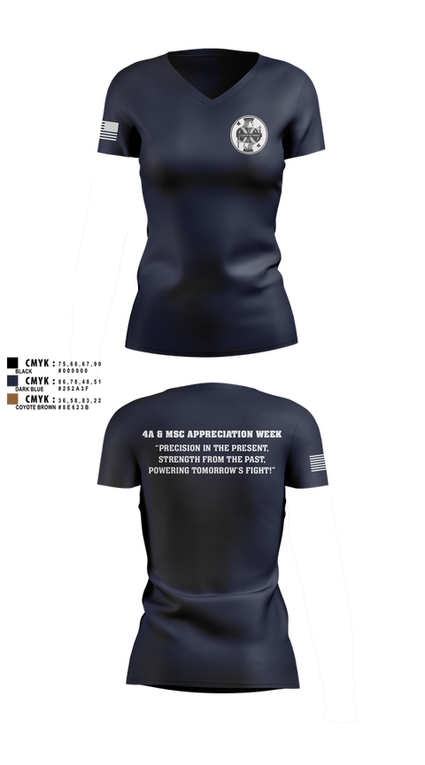 Womens Short Sleeve Vneck Shirt, Joint Base San Antonio 4A/MSC, , Teamtime, Team time, sublimation, custom sports apparel, team uniforms, spirit wear, spiritwear, sports uniforms, custom shirts, team store, custom team store, fundraiser sports, apparel fundraiser