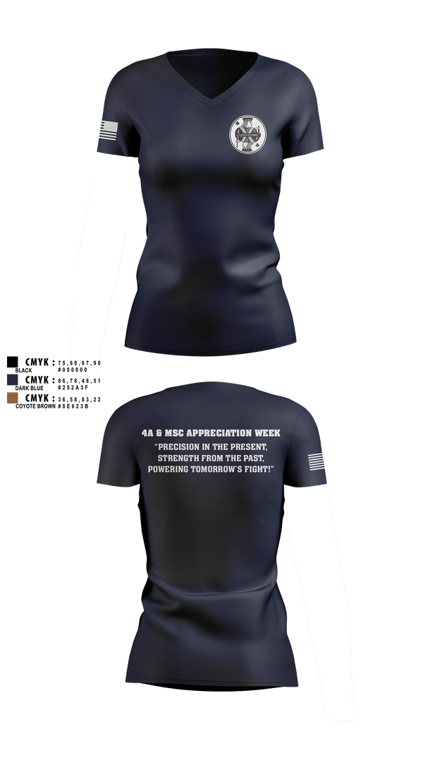 Womens Short Sleeve Vneck Shirt, Joint Base San Antonio 4A/MSC, , Teamtime, Team time, sublimation, custom sports apparel, team uniforms, spirit wear, spiritwear, sports uniforms, custom shirts, team store, custom team store, fundraiser sports, apparel fundraiser