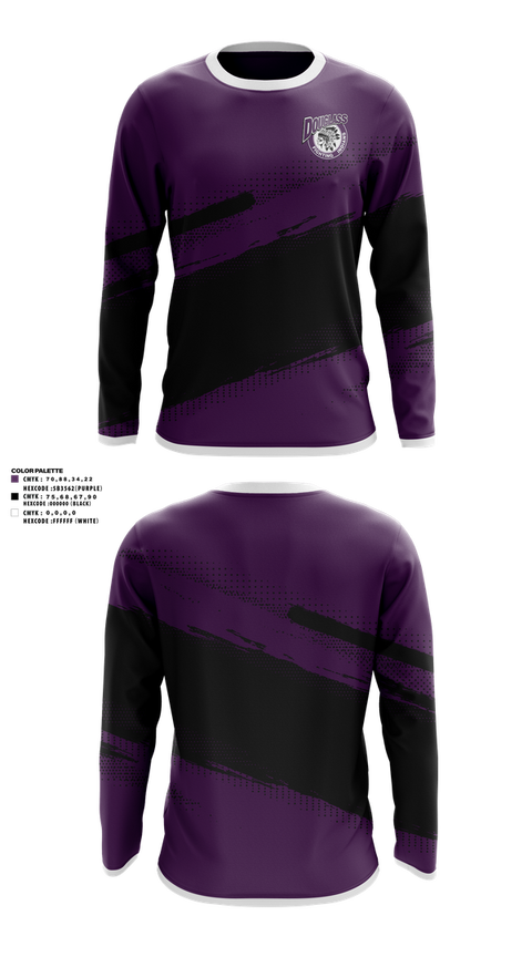 Long Sleeve Performance Shirt, Douglass Fighting Indians Cheer, Cheer, Teamtime, Team time, sublimation, custom sports apparel, team uniforms, spirit wear, spiritwear, sports uniforms, custom shirts, team store, custom team store, fundraiser sports, apparel fundraiser