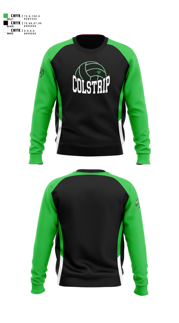 Crew Neck Sweatshirt, Colstrip, Women's Volleyball, Teamtime, Team time, sublimation, custom sports apparel, team uniforms, spirit wear, spiritwear, sports uniforms, custom shirts, team store, custom team store, fundraiser sports, apparel fundraiser