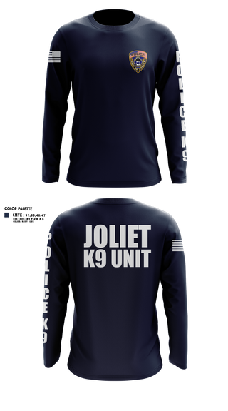 Long Sleeve Performance Shirt, Joliet Police K-9 Unit, Police, Teamtime, Team time, sublimation, custom sports apparel, team uniforms, spirit wear, spiritwear, sports uniforms, custom shirts, team store, custom team store, fundraiser sports, apparel fundraiser