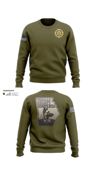 Crew Neck Sweatshirt, Thomas county sheriff's office, Police, Teamtime, Team time, sublimation, custom sports apparel, team uniforms, spirit wear, spiritwear, sports uniforms, custom shirts, team store, custom team store, fundraiser sports, apparel fundraiser