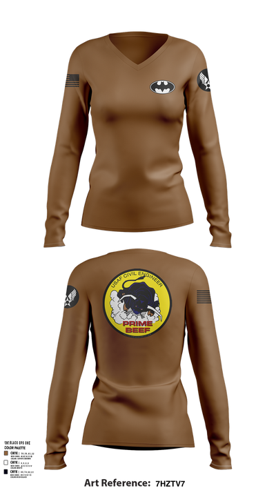 185th CES 20489835 Women's Long Sleeve V-neck Shirt - 101