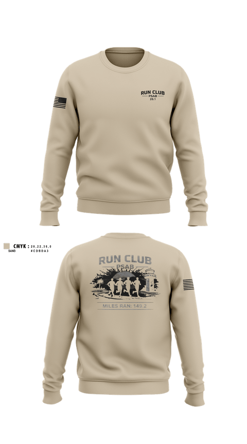 Crew Neck Sweatshirt, RUN CLUB (PSAB), Air Force, Teamtime, Team time, sublimation, custom sports apparel, team uniforms, spirit wear, spiritwear, sports uniforms, custom shirts, team store, custom team store, fundraiser sports, apparel fundraiser