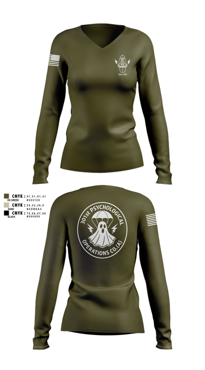 301 76362745 Women's Long Sleeve V-neck Shirt - 1