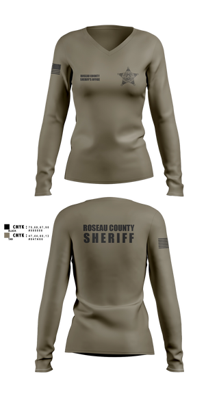 Womens Long Sleeve Vneck Shirt, Roseau County Sheriff’s Office, Police, Teamtime, Team time, sublimation, custom sports apparel, team uniforms, spirit wear, spiritwear, sports uniforms, custom shirts, team store, custom team store, fundraiser sports, apparel fundraiser