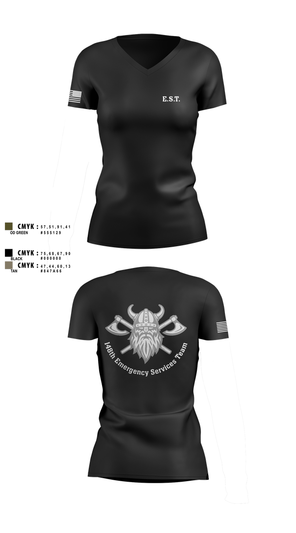Womens Short Sleeve Vneck Shirt, 148th E.S.T., Police, Teamtime, Team time, sublimation, custom sports apparel, team uniforms, spirit wear, spiritwear, sports uniforms, custom shirts, team store, custom team store, fundraiser sports, apparel fundraiser