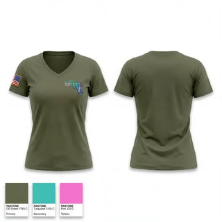 Womens Short Sleeve Vneck Shirt, Crime Gun Intelligence Unit, Police, Teamtime, Team time, sublimation, custom sports apparel, team uniforms, spirit wear, spiritwear, sports uniforms, custom shirts, team store, custom team store, fundraiser sports, apparel fundraiser