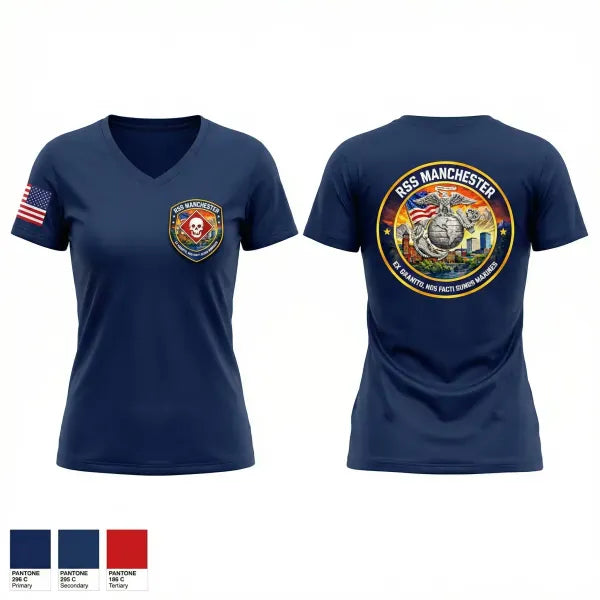 Womens Short Sleeve Vneck Shirt, RSS Manchester, Marines, Teamtime, Team time, sublimation, custom sports apparel, team uniforms, spirit wear, spiritwear, sports uniforms, custom shirts, team store, custom team store, fundraiser sports, apparel fundraiser