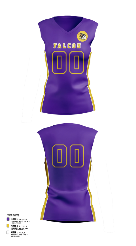 Sleeveless Performance Shirt, Falcons Volleyball, Women's Volleyball, Teamtime, Team time, sublimation, custom sports apparel, team uniforms, spirit wear, spiritwear, sports uniforms, custom shirts, team store, custom team store, fundraiser sports, apparel fundraiser