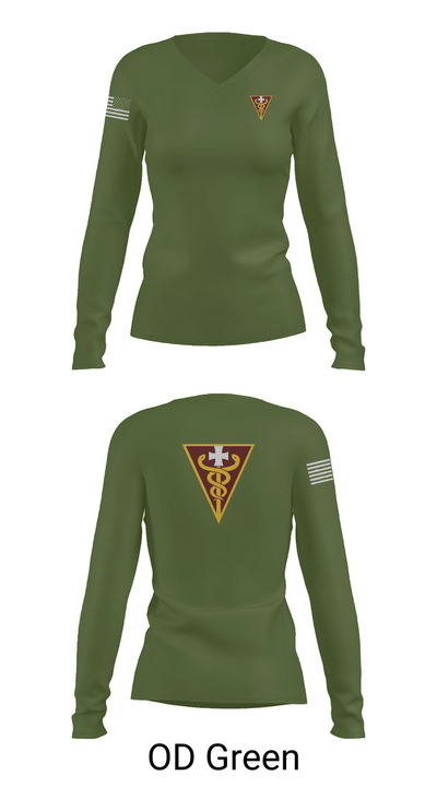 3D THEATER MEDICAL COMMAND 14799833 Women's Long Sleeve V-neck Shirt - 57