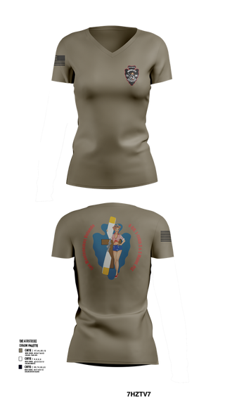 Womens Short Sleeve Vneck Shirt, B Co. 1/114th S&S, , Teamtime, Team time, sublimation, custom sports apparel, team uniforms, spirit wear, spiritwear, sports uniforms, custom shirts, team store, custom team store, fundraiser sports, apparel fundraiser