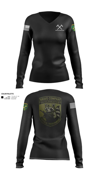 Womens Long Sleeve Vneck Shirt, , Army, Teamtime, Team time, sublimation, custom sports apparel, team uniforms, spirit wear, spiritwear, sports uniforms, custom shirts, team store, custom team store, fundraiser sports, apparel fundraiser