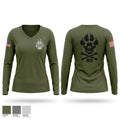 Yakima Police Department K9 School Women's Long Sleeve V-neck Shirt - 1
