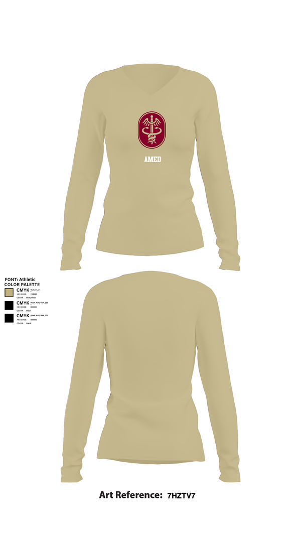 Womens Long Sleeve Vneck Shirt, Amed, , Teamtime, Team time, sublimation, custom sports apparel, team uniforms, spirit wear, spiritwear, sports uniforms, custom shirts, team store, custom team store, fundraiser sports, apparel fundraiser