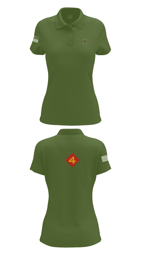 Womens Short Sleeve Performance Polo, 14th Marine regiment 4th Marine corps division, , Teamtime, Team time, sublimation, custom sports apparel, team uniforms, spirit wear, spiritwear, sports uniforms, custom shirts, team store, custom team store, fundraiser sports, apparel fundraiser