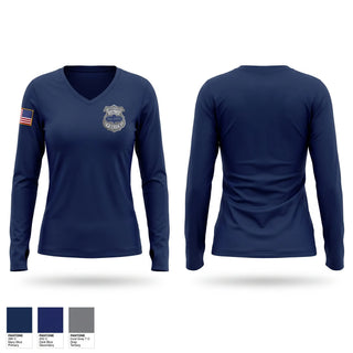 Womens Long Sleeve Vneck Shirt, PATROL, Police, Teamtime, Team time, sublimation, custom sports apparel, team uniforms, spirit wear, spiritwear, sports uniforms, custom shirts, team store, custom team store, fundraiser sports, apparel fundraiser