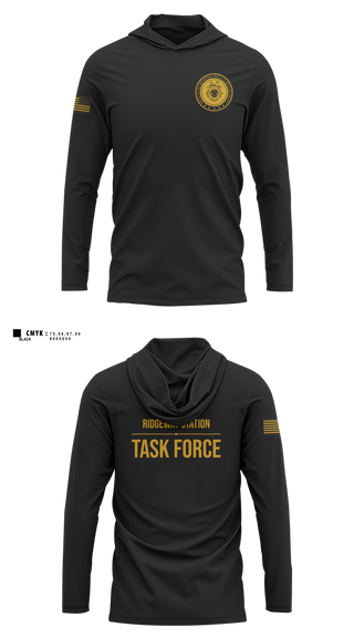 Long Sleeve Performance Shirt with hood, Ridgeway Station Task Force, Police, Teamtime, Team time, sublimation, custom sports apparel, team uniforms, spirit wear, spiritwear, sports uniforms, custom shirts, team store, custom team store, fundraiser sports, apparel fundraiser