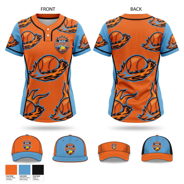 Two Button Softball Jersey, NoVA Reign, Softball, Teamtime, Team time, sublimation, custom sports apparel, team uniforms, spirit wear, spiritwear, sports uniforms, custom shirts, team store, custom team store, fundraiser sports, apparel fundraiser
